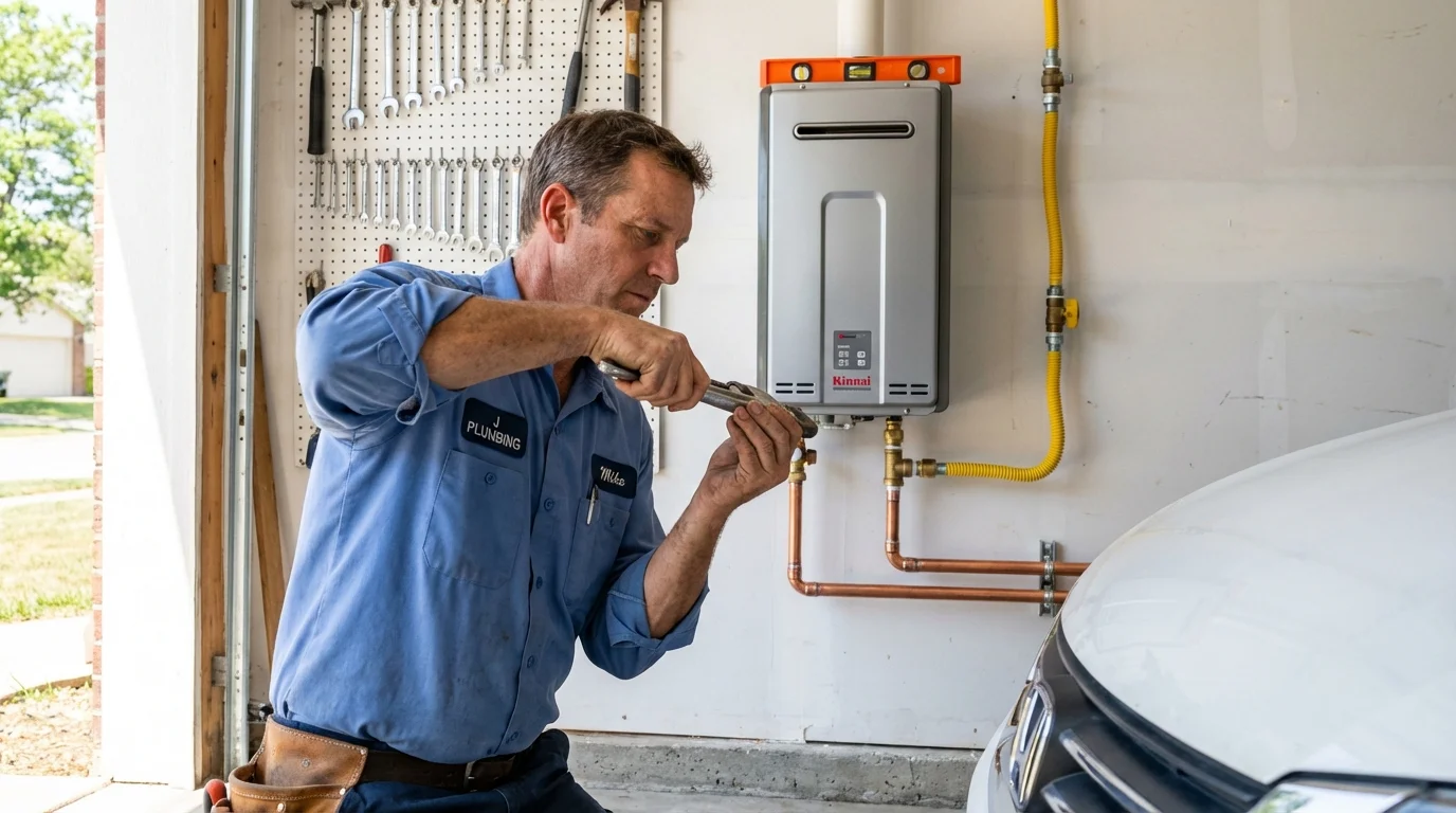 Tankless water heater installation by a Johns Plumbing LLC plumber in Allyn
